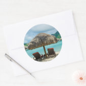 Strand op Bora Bora ronde sticker (Envelop)