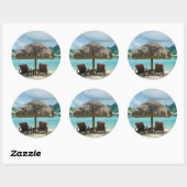 Strand op Bora Bora ronde sticker (Vel)