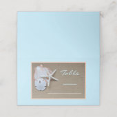 Strand op Burlap Place Card Plaatskaartje (Buitenkant ongevouwen)