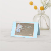 Strand op Burlap Place Card Plaatskaartje (Voorkant)