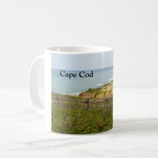 strand op Cape Cod Massachusetts Koffiemok (Voorkant links)