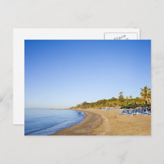 strand op Costa del Sol in Marbella Briefkaart (Voorkant / Achterkant)