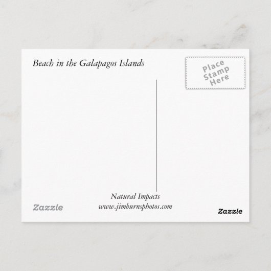 strand op de Galapagos-eilanden Briefkaart (Achterkant)