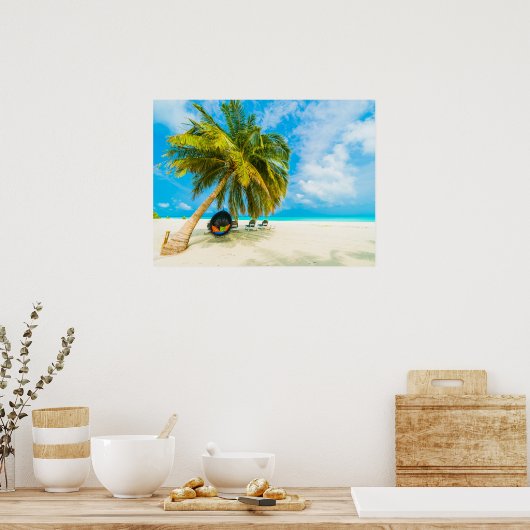 strand op de Malediven poster 1 (Keuken)