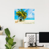 strand op de Malediven poster 1 (Thuiskantoor)