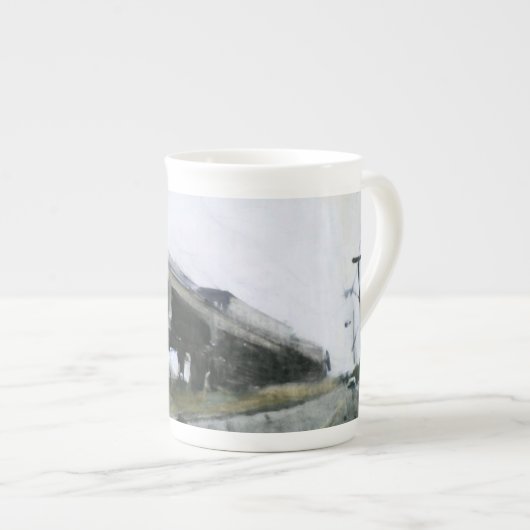 strand op de rotskant Atrain Queens brugbekertjes Porselein Kop (Voorkant rechts)