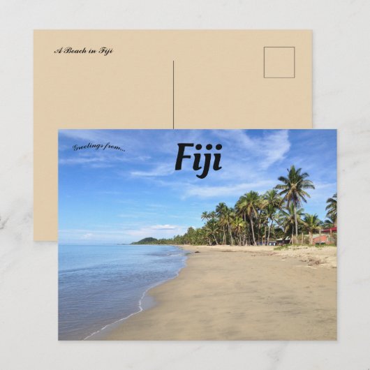 Strand op Fiji Briefkaart (Voorkant / Achterkant)