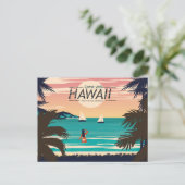 strand op Hawaii op het Sunset Briefkaart (Staand voorkant)