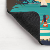  strand op Hawaii op het Sunset Briefkaart Muismat (Hoek)