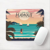  strand op Hawaii op het Sunset Briefkaart Muismat (Met muis)