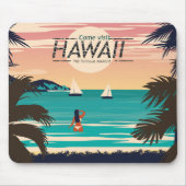  strand op Hawaii op het Sunset Briefkaart Muismat (Voorkant)