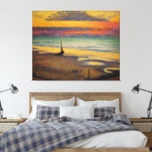 strand op Heist door Georges Lemmen 1891 Canvas Afdruk (Insitu (Slaapkamer))