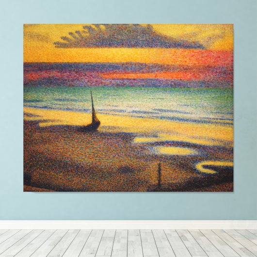 strand op Heist door Georges Lemmen 1891 Canvas Afdruk (Insitu (Houten vloer))