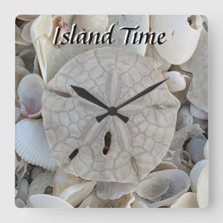 strand op Island Time Vierkante Klok