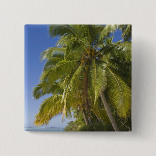Strand op One Foot-eiland, Aitutaki, Cookeilanden Vierkante Button 5,1 Cm