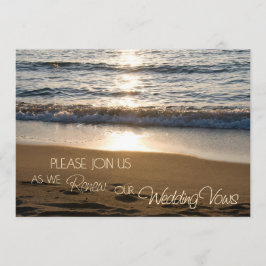 strand op Sunset Wedding Vow Renewal Uitnodigingen