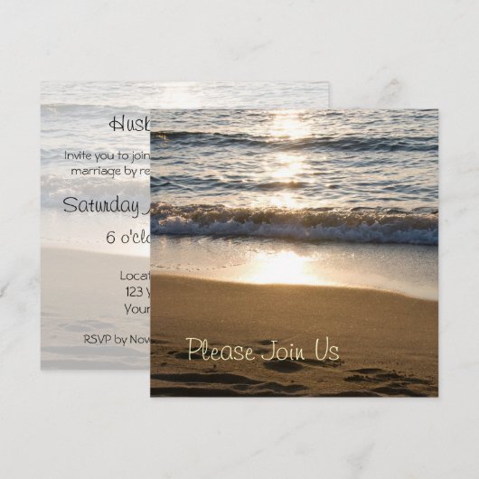 strand op Sunset Wedding Vow Renewal Uitnodigingen (Voorkant / Achterkant)