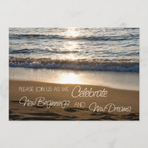 strand op Sunset Wedding Vow Renewal Uitnodigingen