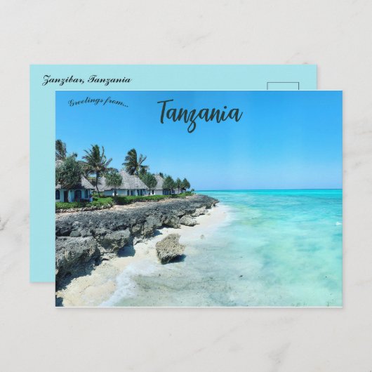 strand op Zanzibar Tanzania Briefkaart (Voorkant / Achterkant)
