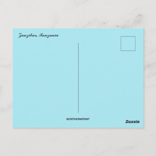 strand op Zanzibar Tanzania Briefkaart (Achterkant)