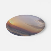 strand op zonsopgang papieren bordje (Gekanteld)