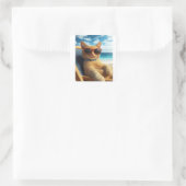 STRAND ORANJE KAT STICKERS (Tas)
