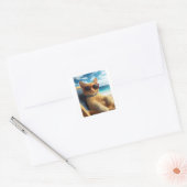 STRAND ORANJE KAT STICKERS (Envelop)