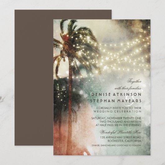 strand oude bruiloft uitnodigingen (Voorkant / Achterkant)