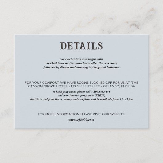 Strand Paar Bruiloft Informatiekaartje (Voorkant)