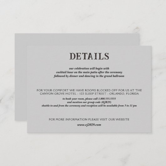 Strand Paar Bruiloft Informatiekaartje (Voorkant / Achterkant)