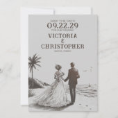 Strand Paar Save the Date (Voorkant)