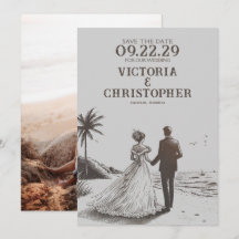 Strand Paar Save the Date