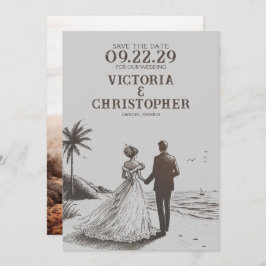 Strand Paar Save the Date