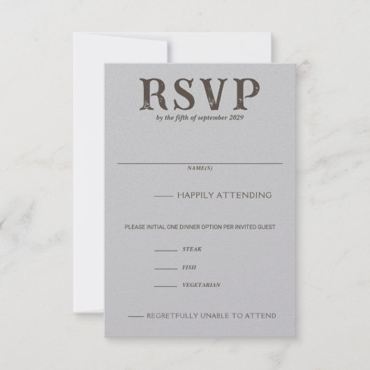 Strand Paar Voedsel Keuzen RSVP Kaartje (Voorkant)