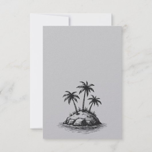 Strand Paar Voedsel Keuzen RSVP Kaartje (Achterkant)