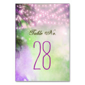 Strand Paarse Palmen String Lights Wedding Kaart (Voorkant)