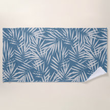 Strand Palm Bladeren in blauw