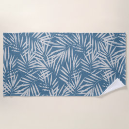 Strand Palm Bladeren in blauw Strandlaken