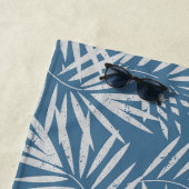 Strand Palm Bladeren in blauw Strandlaken (In situ)