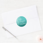 Strand Palm boom silhouet gunst | Aqua Ronde Sticker (Envelop)