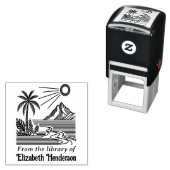 Strand Palm Boomberg SQ Bibliotheek Boek Naam Zelfinktende Stempel (In situ)