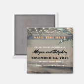 Strand Palm String Lights Save the Date Magneet (Voorkant / Achterkant)