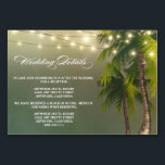 Strand Palm Tree Bruiloft Receptie   Hotel Kaarten<br><div class="desc">Beach Palm Tree Wedding Reception Hotel Kaarten - voeg deze detailkaarten toe om uw gasten te informeren over uw ontvangstlocatie, de tijdlijn van de receptie en hotelinformatie om planning gemakkelijker te maken. Je kunt desgewenst meer informatie toevoegen door hierboven op Aanpassen te klikken. Bekijk het volledige bijpassende collectie in dit...</div>