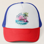 Strand Palm Tree Mountain Uitzicht avontuur wacht Trucker Pet (Voorkant)