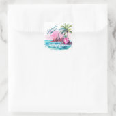 Strand Palm Tree Mountain Uitzicht avontuur wacht Vierkante Sticker (Tas)