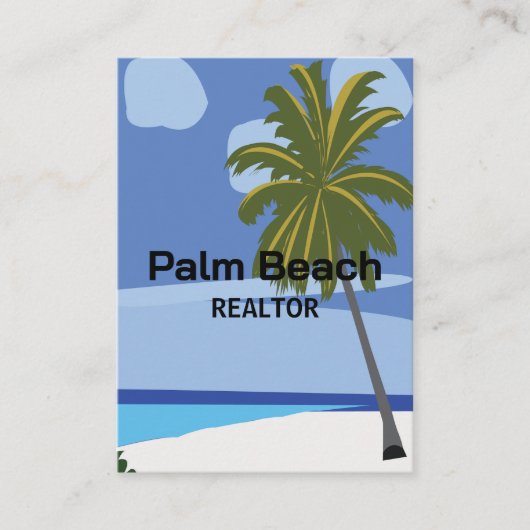 Strand Palm Tree Realtor Beach Visitekaartje (Voorkant)