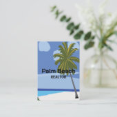 Strand Palm Tree Realtor Beach Visitekaartje (Staand voorkant)