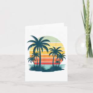 Strand Palm Tree Sunset Graphic Tropische Zomer Va Kaart