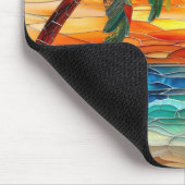 Strand Palm Tree Sunset Tropisch Kleurrijk Muismat (Hoek)