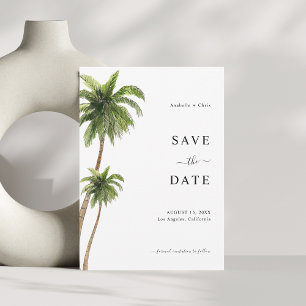Strand Palm Tree Tropische bestemming Bruiloft Save The Date